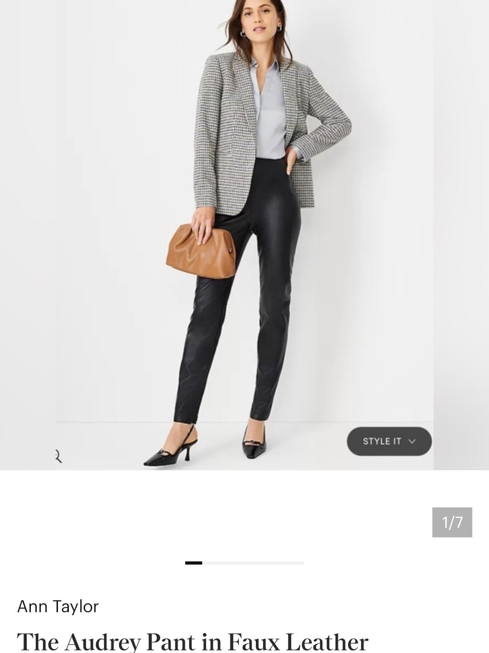Ann Taylor Audrey Faux Leather Pants in Black